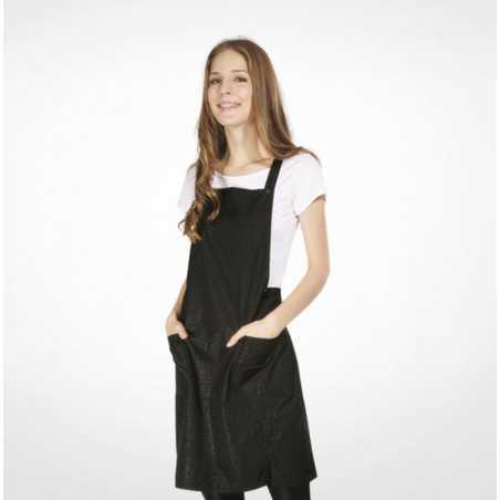 DELANTAL NEGRO CON MOTIVO RUGOSO PERFECT BEAUTY