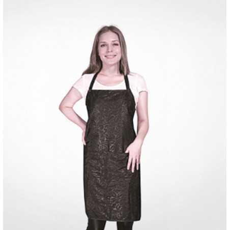 DELANTAL NEGRO MOTIVO HOJAS PERFECT BEAUTY