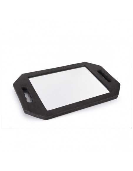 ESPEJO IRROMPIBLE CUADRADO CON ASA NEGRO PERFECT BEAUTY