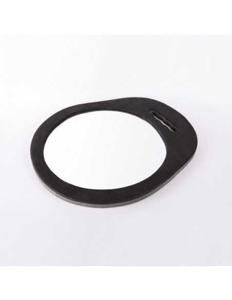 ESPEJO IRROMPIBLE HARD OVALADO CON ASA NEGRO PERFECT BEAUTY