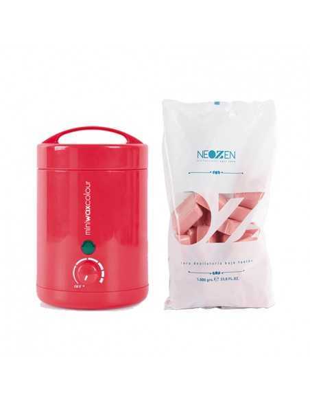 PACK FUSOR DE CERA MINI + 1KG CERA ROSA