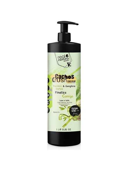 CREMA PARA PEINAR CACHOS CRUSH BAMBU Y JENGIBRE 1000ML REAL NATURA