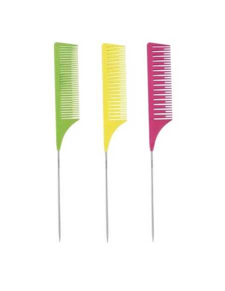 SET DE 3 PEINES PARA MECHAS CON PÚA METÁLICA WAD