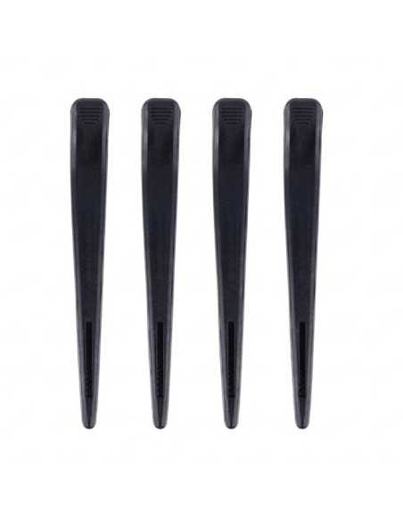 SET DE 4 PINZAS DE PELUQUERÍA PROFESIONALES NEGRAS WAD